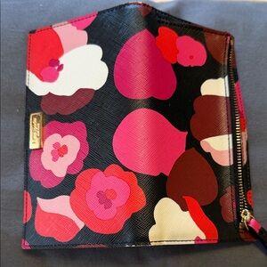 kate spade Floral Zip Pouch - Black, Pink, Red, Cream